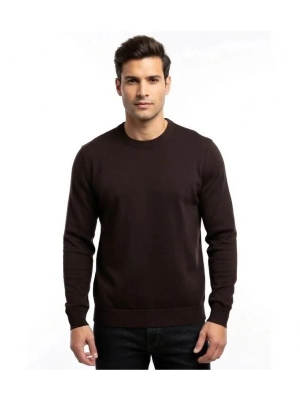 Banana Republic Men’s M Merino Wool Crewneck Sweater Brown F1057